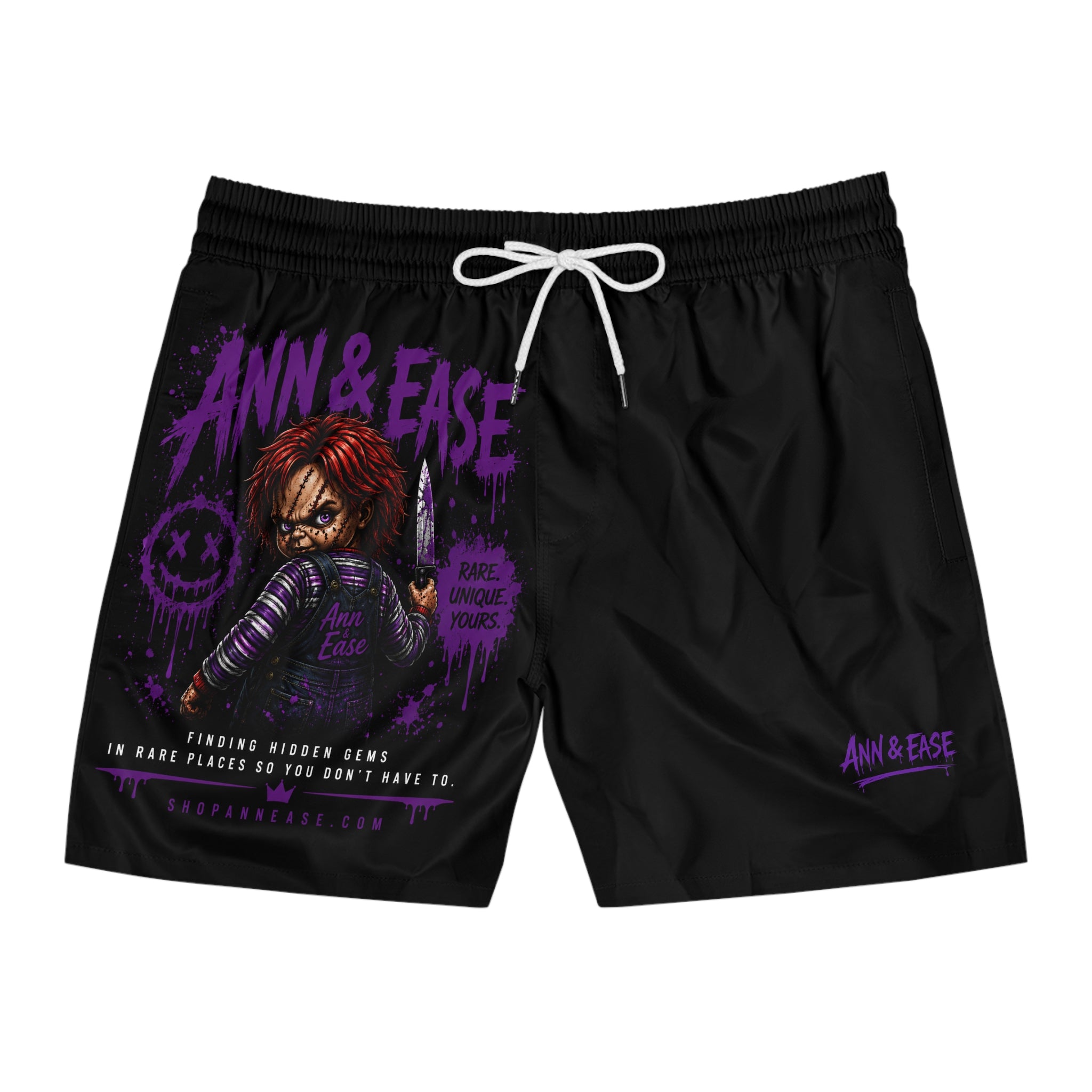 Bañador Chucky de terror — Bañador de playa de longitud media para hombre con estampado "Ann & Ease"