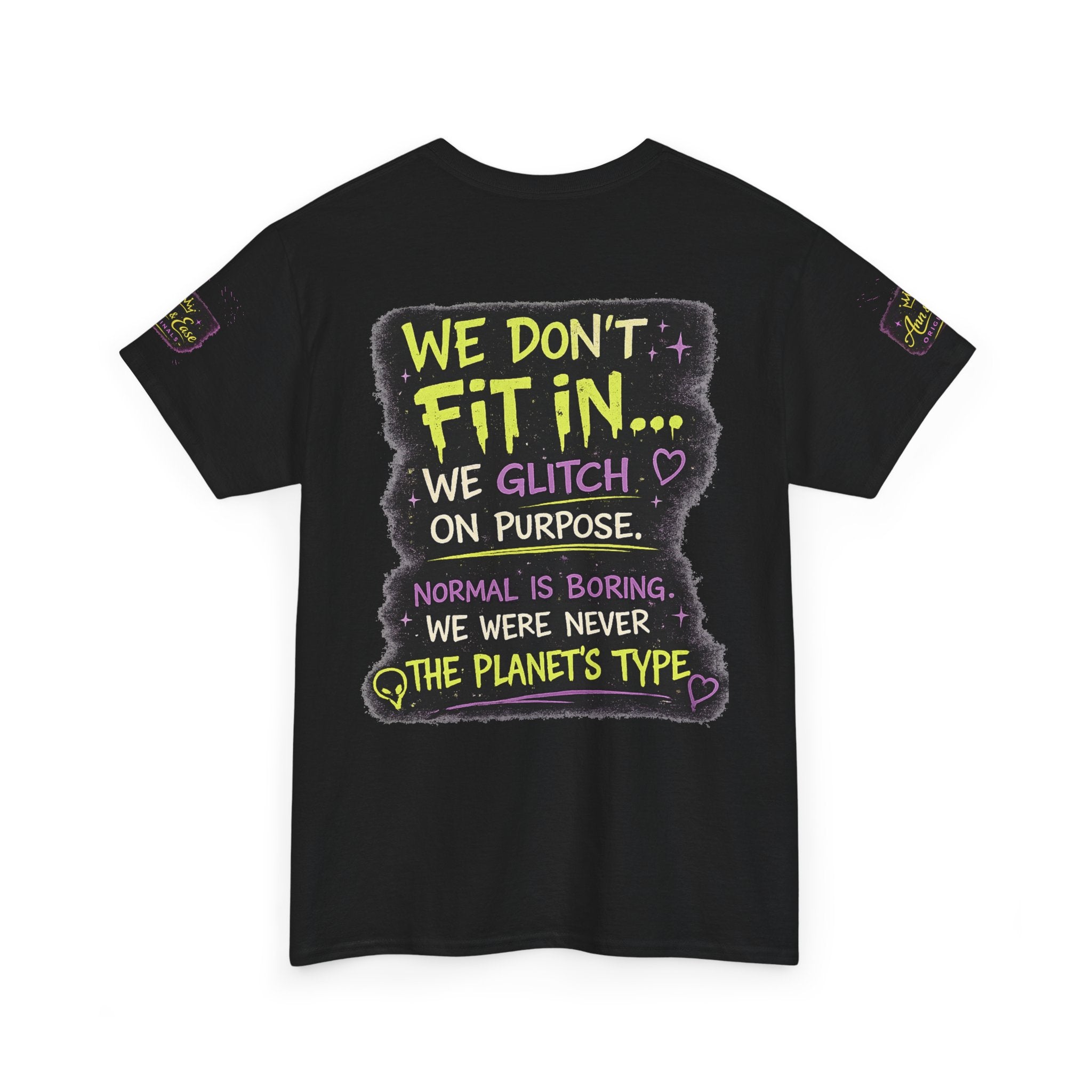 Glitch Squad Tee — "We Don't Fit In" Graphic T-Shirt