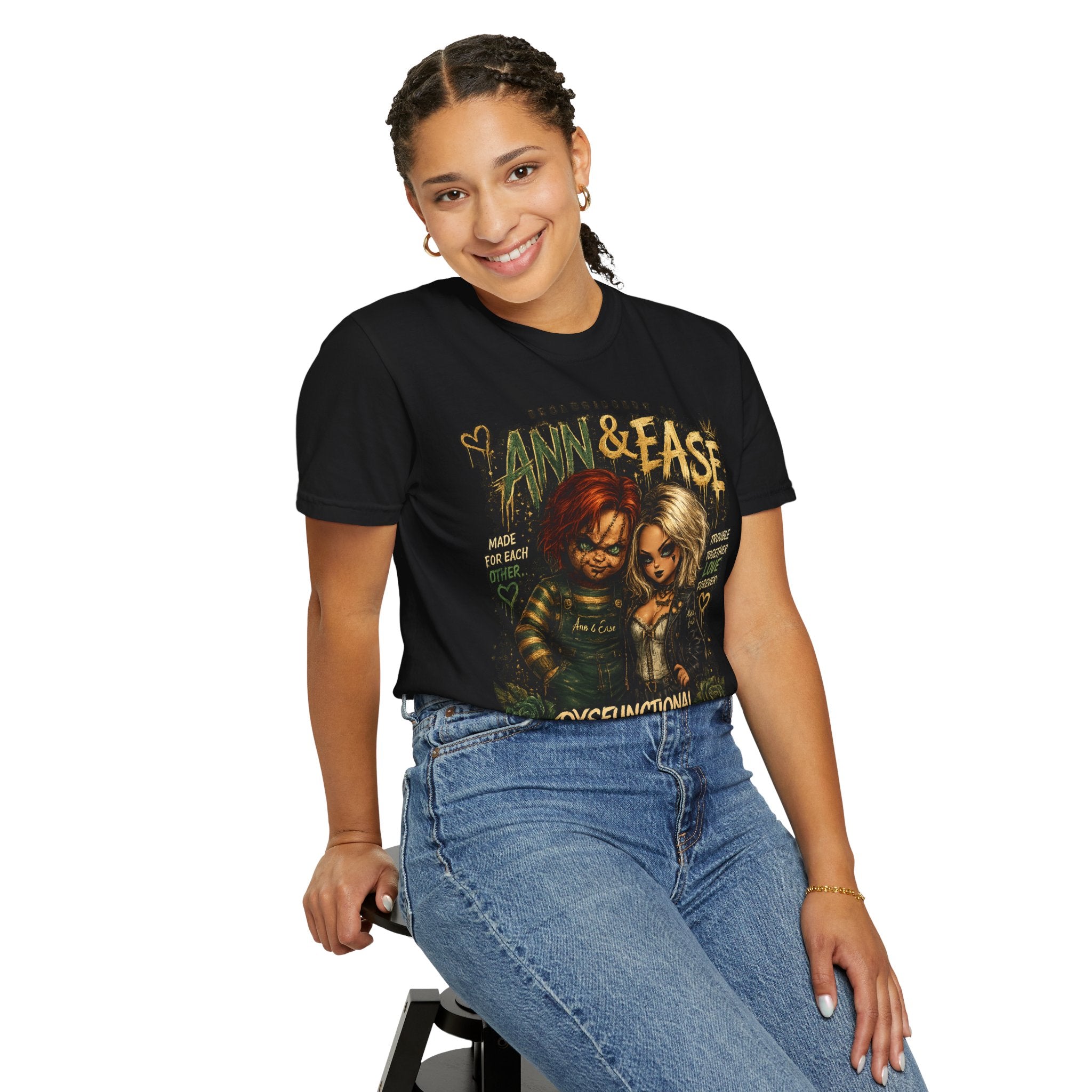 Ann & Ease "Dysfunctional But Devoted" Graphic T-Shirt