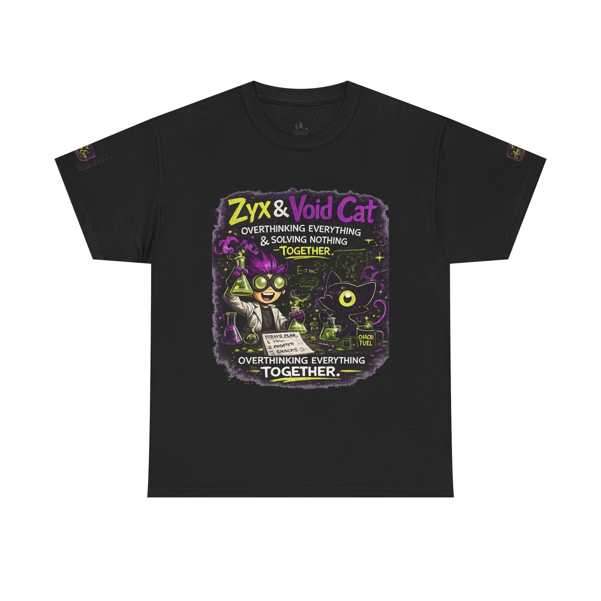 Zyx & Void Cat Science Crew T‑Shirt — "Overthinking Everything Together"