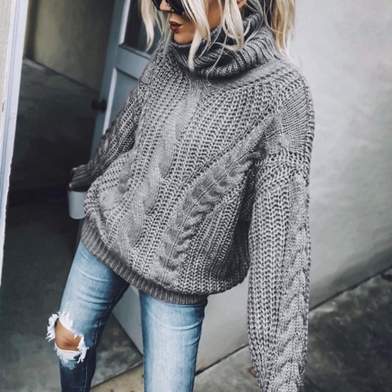 Women's Cable Knit Turtleneck Sweater