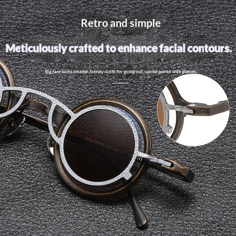 Pure Titanium Small Round Sunglasses – Retro Luxury Shades