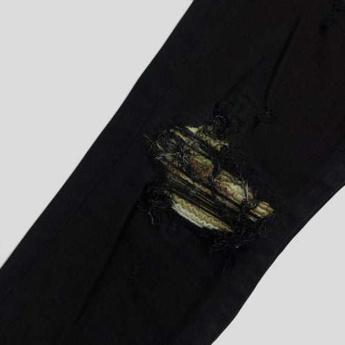 Amiri MX1 Aloha Patch Jeans in Black