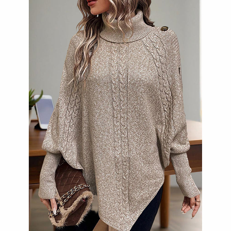 Women's Asymmetry Hem Turtleneck Sweater