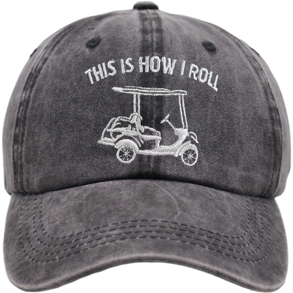 Funny Golf Cart Hat Adjustable Baseball Cap