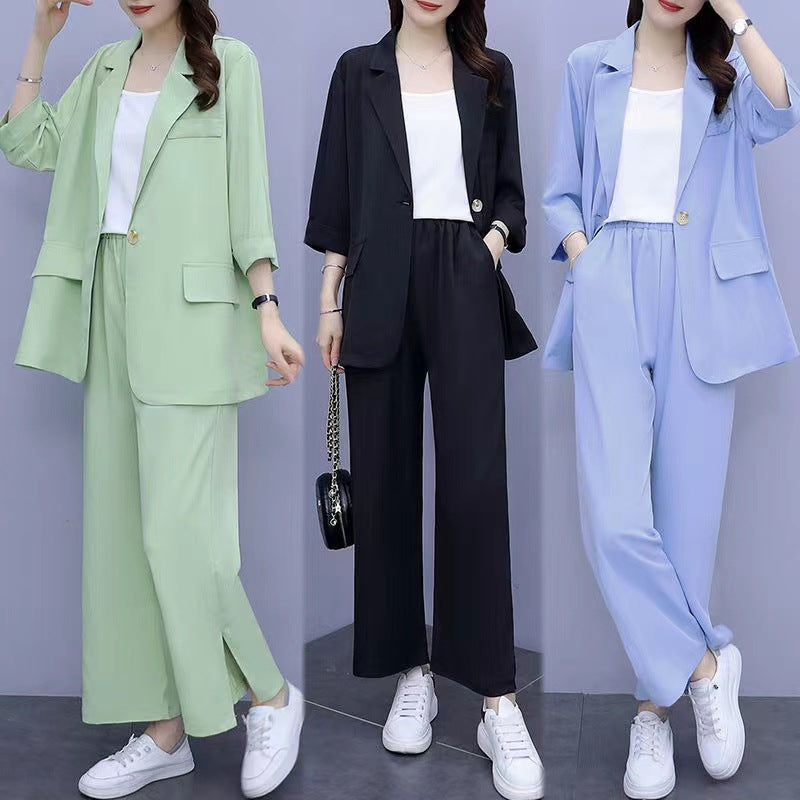 Long Sleeve Suit Jacket & Pants Two-Piece Set – 3 Colors, M–6XL