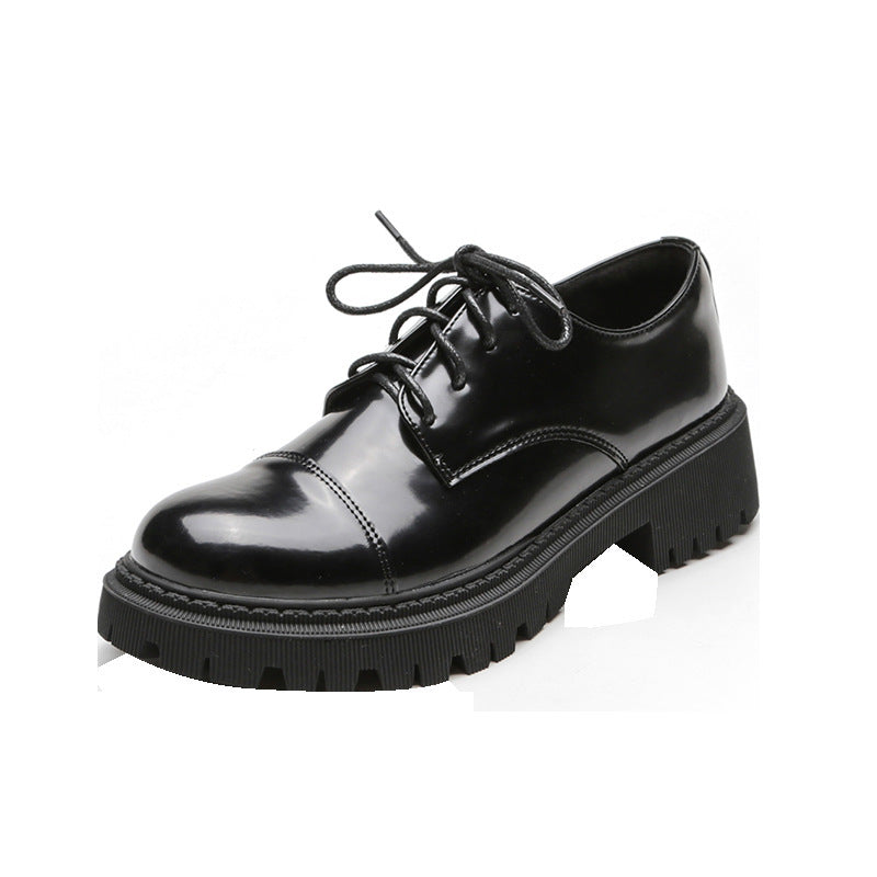 Women’s Solid-Color Retro Slip-On Platform Shoes