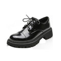 Women’s Solid-Color Retro Slip-On Platform Shoes