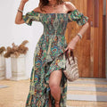 Women’s Paisley One‑Shoulder Maxi Dress