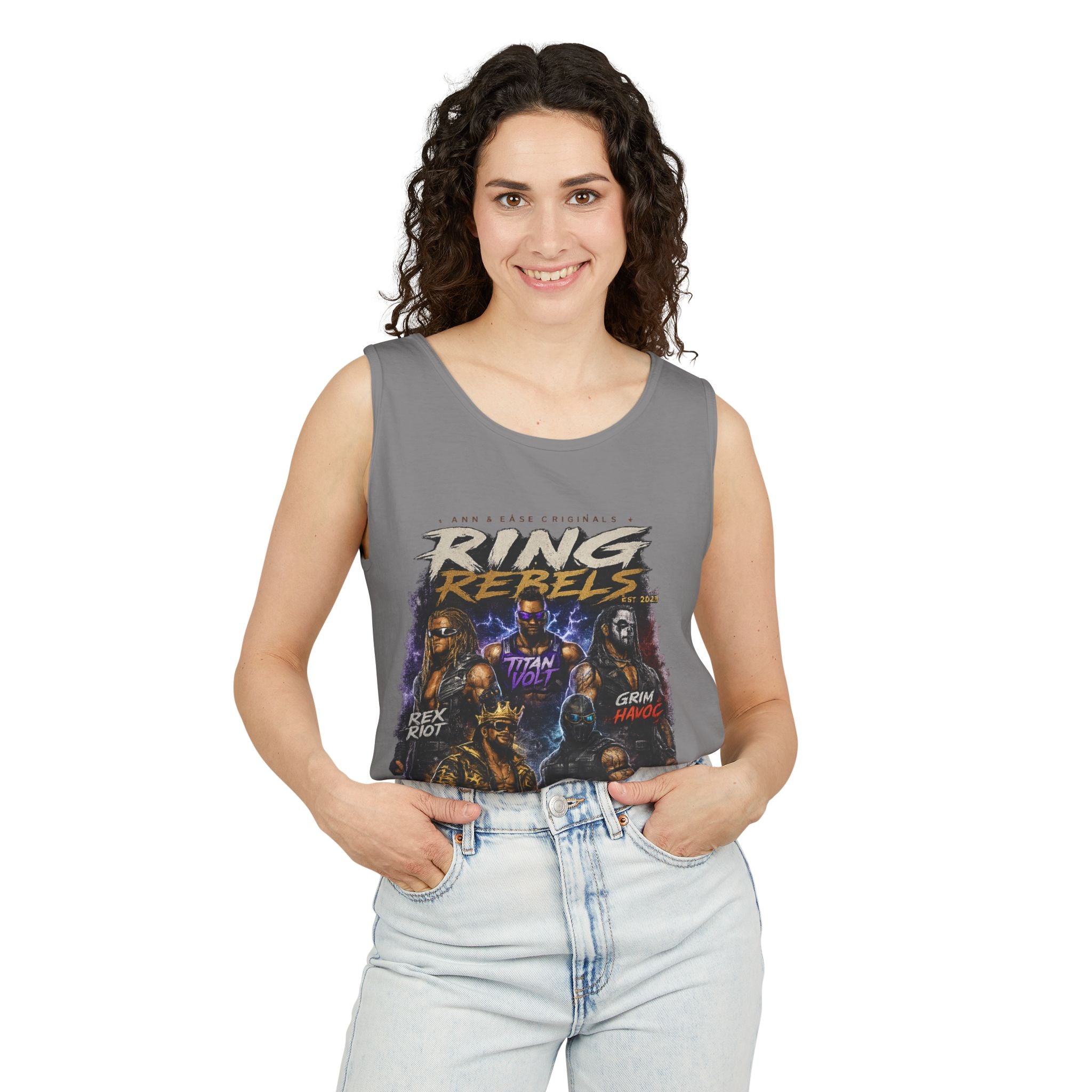 Ring Rebels Tank Top — Vintage Wrestling Crew Graphic