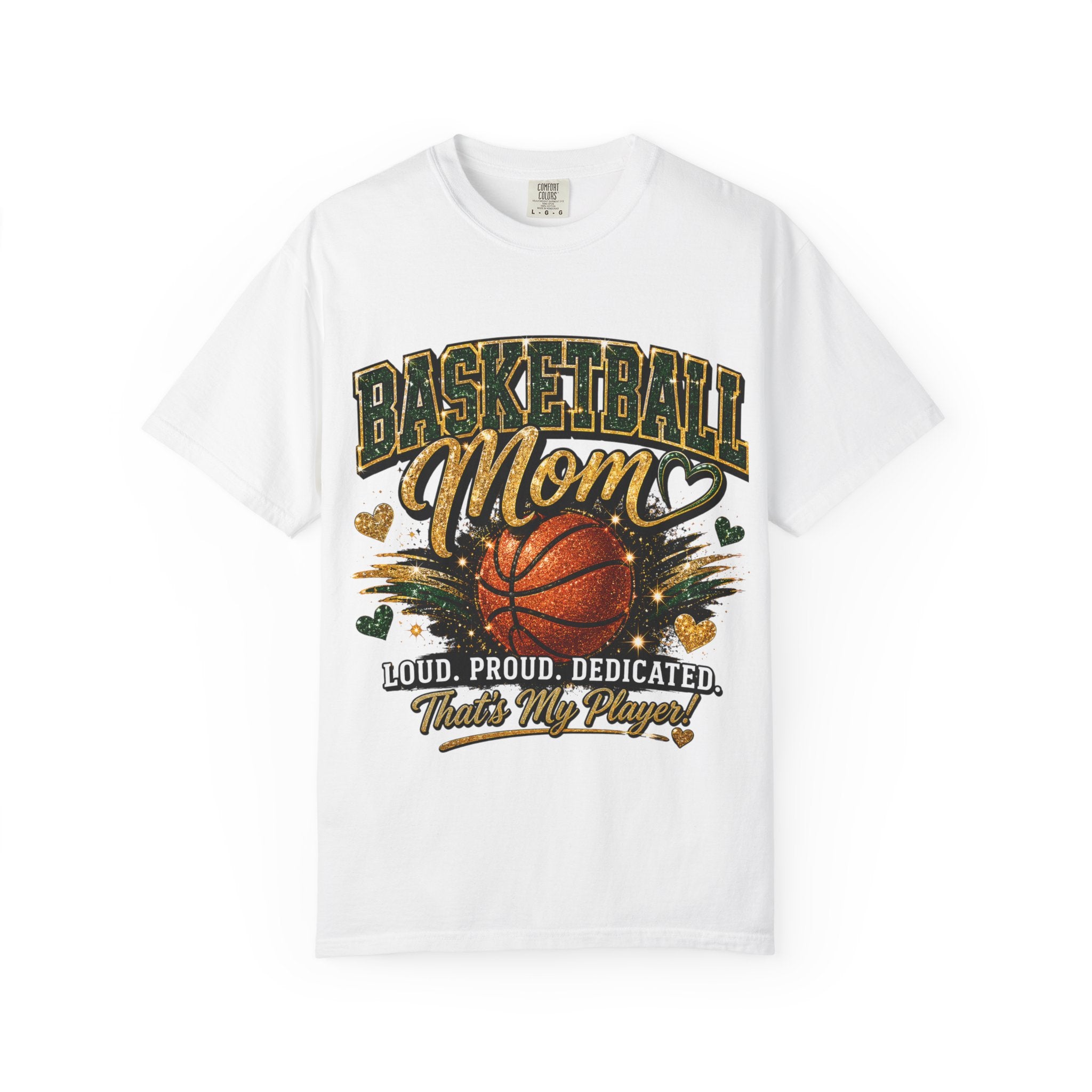 Camiseta para Mamá de Baloncesto — Ruidosa, Orgullosa, Dedicada