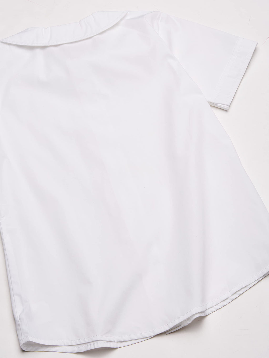 Classroom Uniforms Girls Short Sleeve Peter Pan Collar Blouse, White Button Front School Uniform Shirt