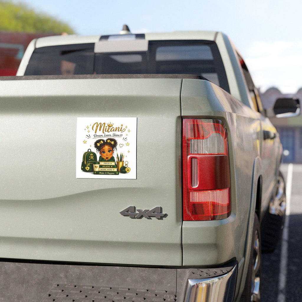 Personalized Kids Car Magnet — "Mitani: Dream. Learn. Shine."