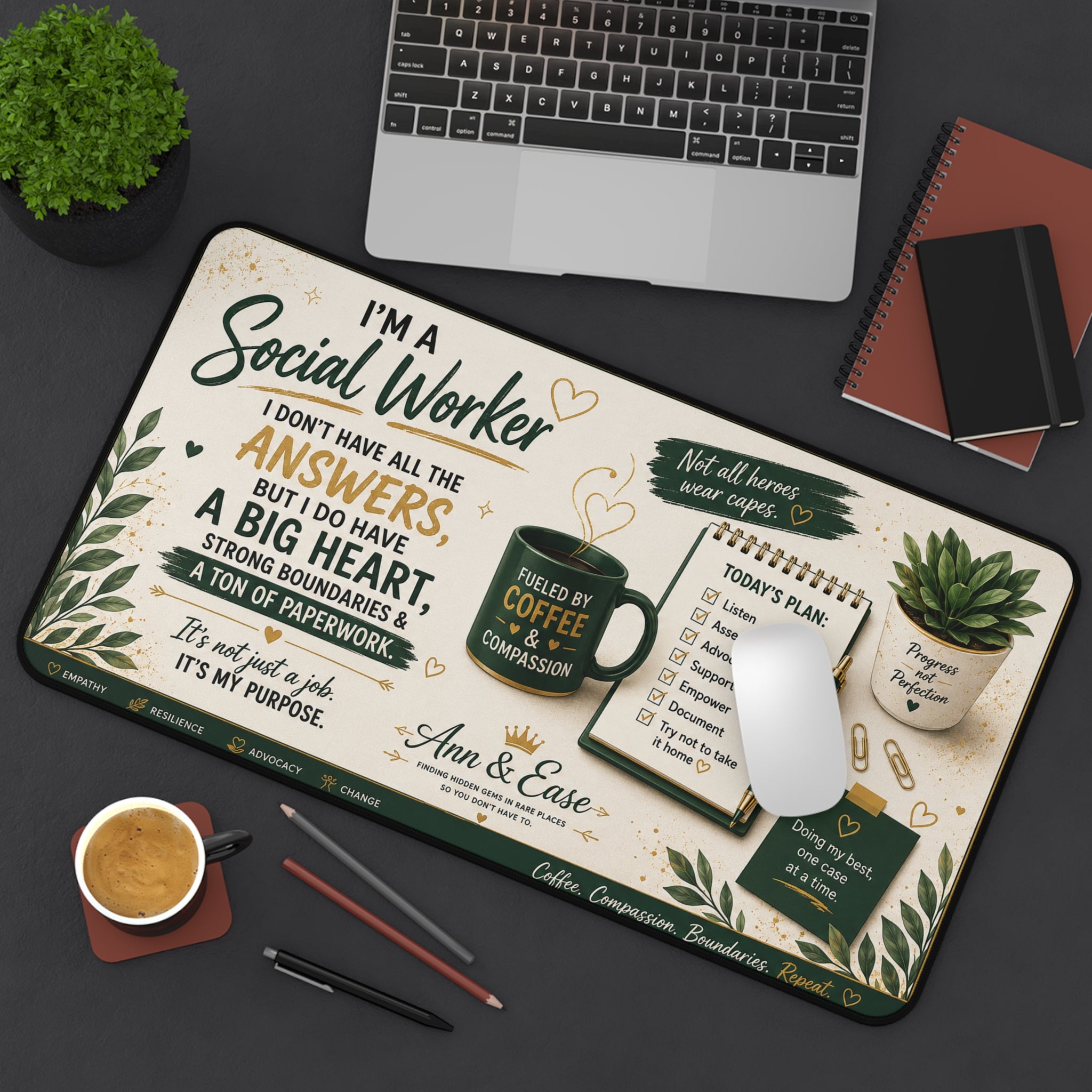 Social Worker Desk Mat — 'I'm a Social Worker' Inspirational Office Mousepad
