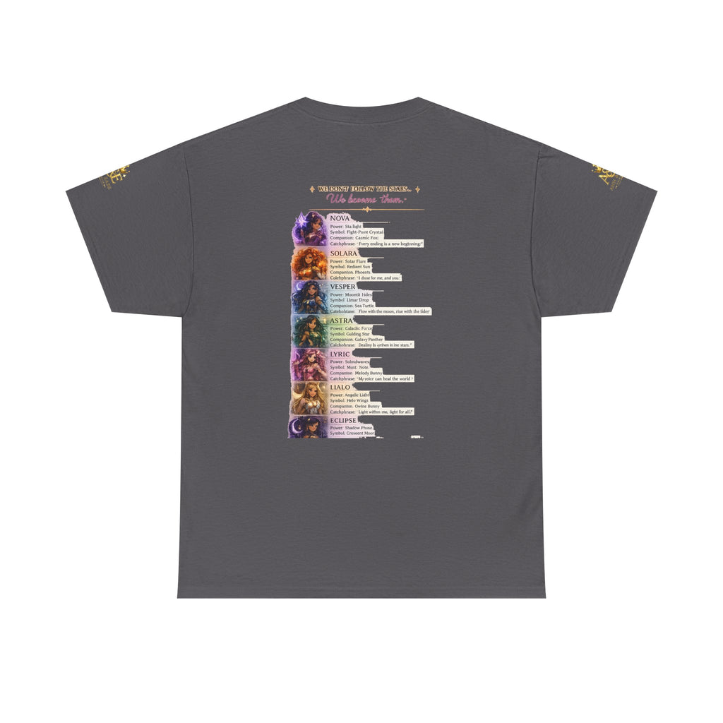 Lumina Guardians Graphic Tee — Colorful Fantasy Character Poster T‑Shirt