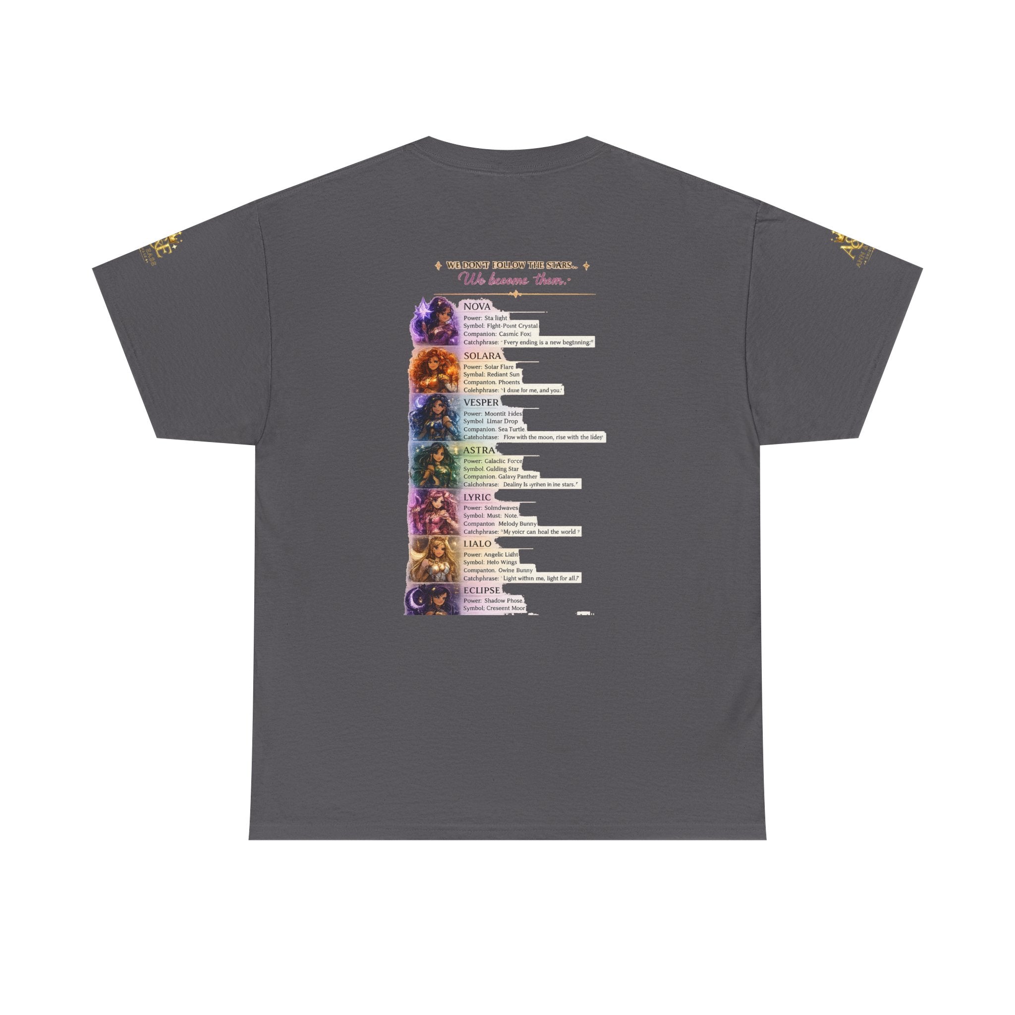 Lumina Guardians Graphic Tee — Colorful Fantasy Character Poster T‑Shirt