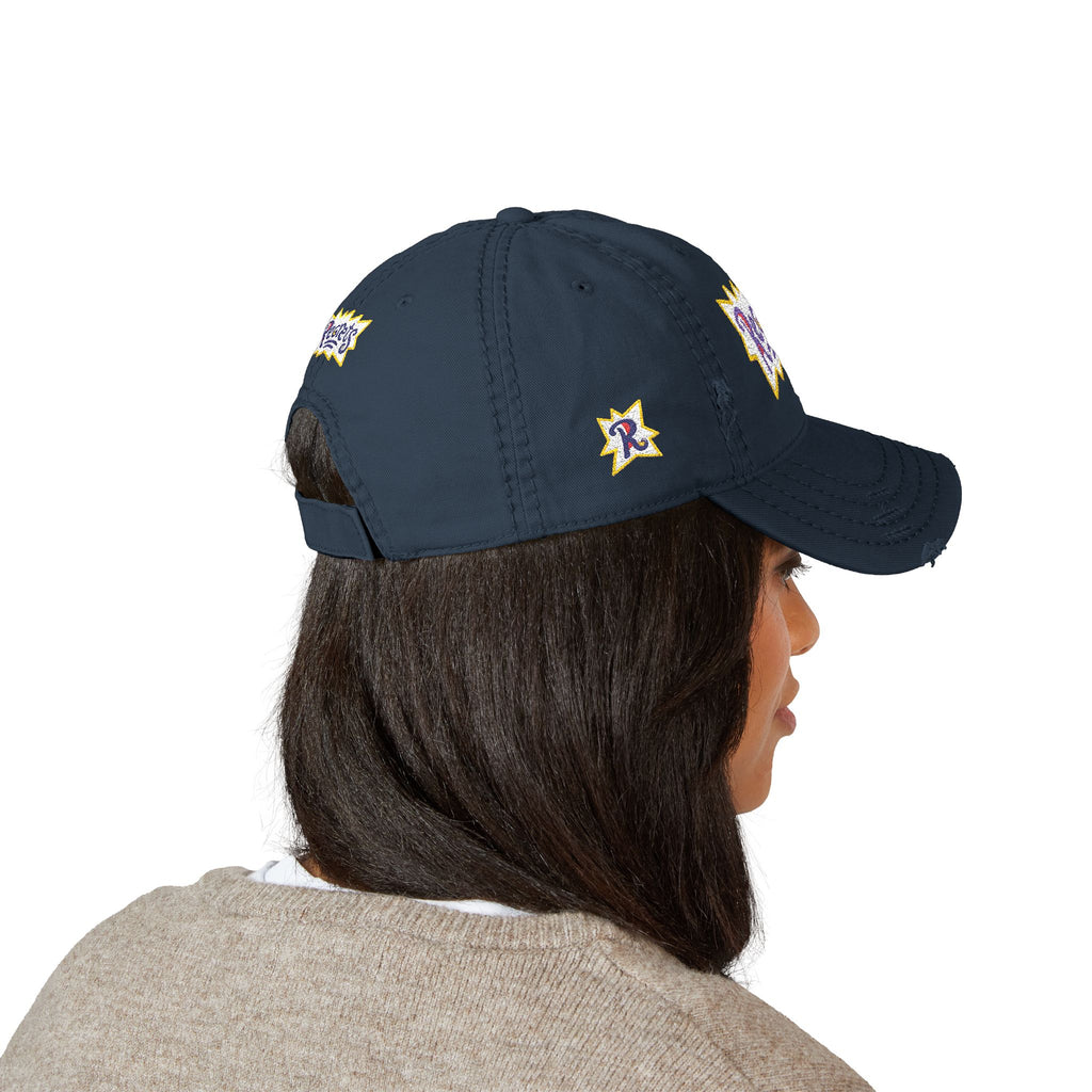 Distressed Embroidered 'Regrets' Dad Hat - Vintage Streetwear Cap