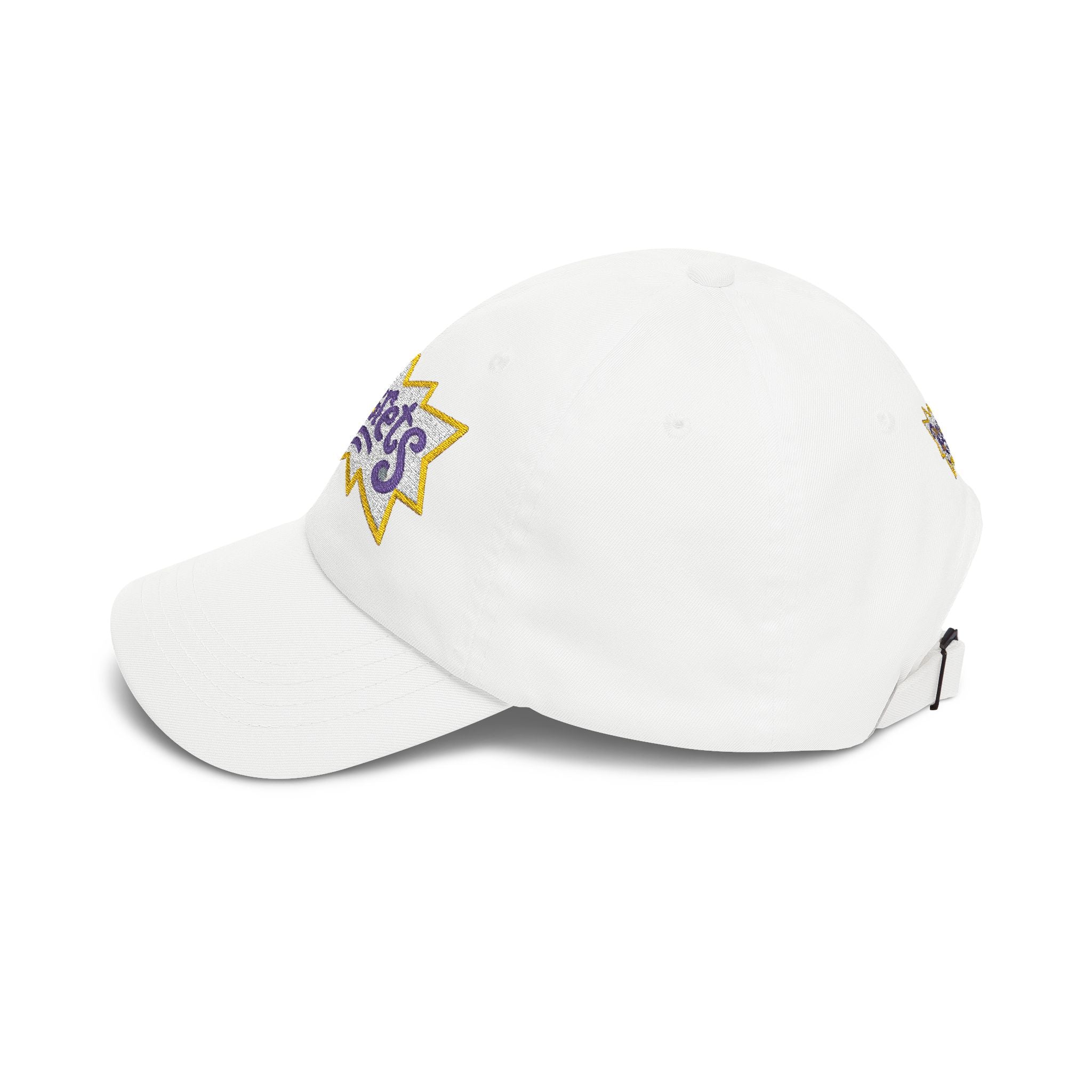 Regrets Embroidered Dad Cap - Retro Funky White Baseball Hat