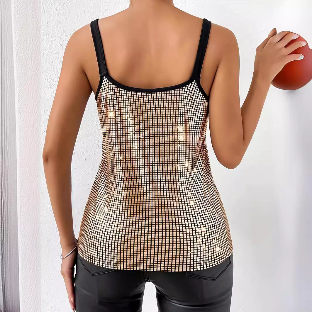✨ Women's Summer Sequined Suspender Chain Vest Top
