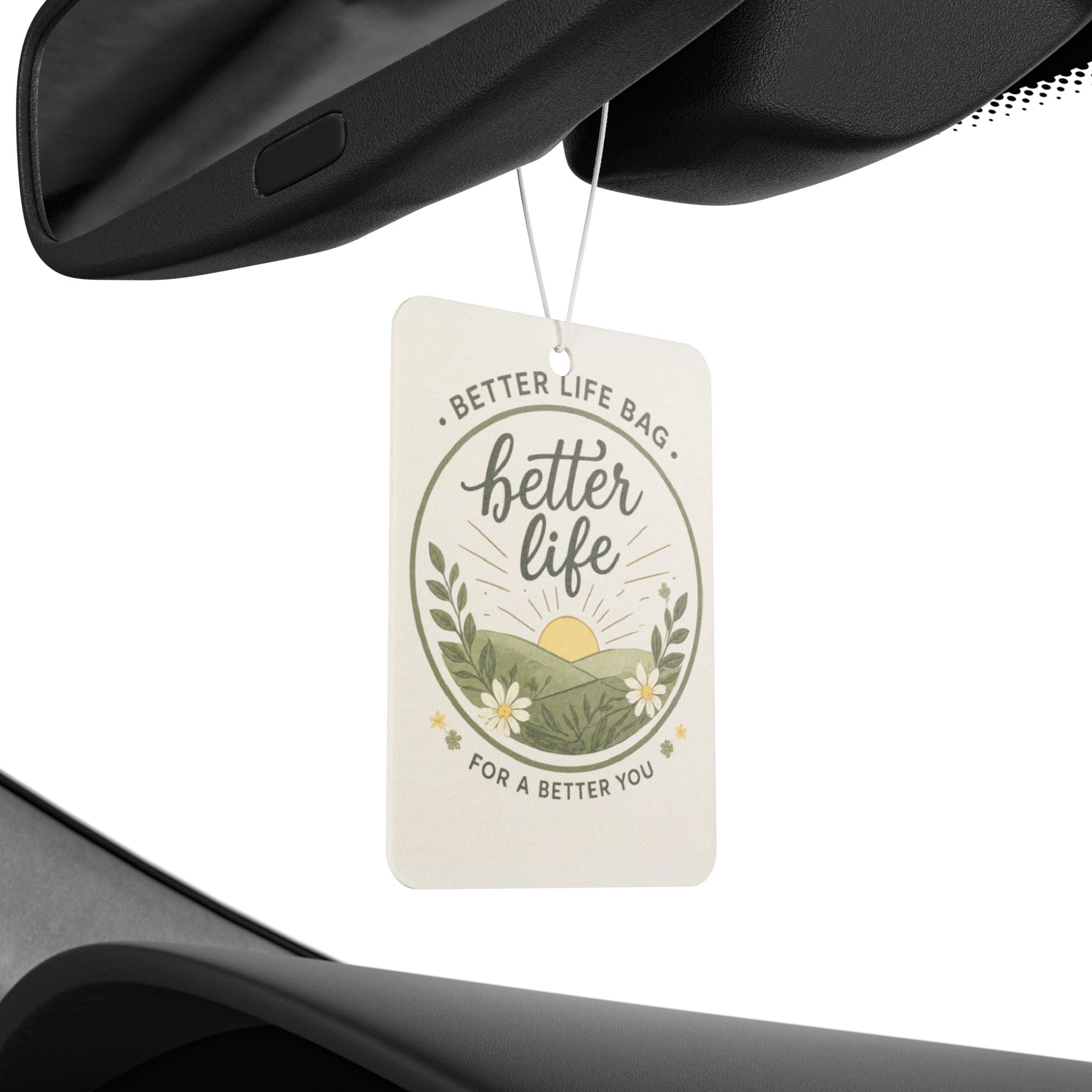 Car Air Freshener — "Better Life" Botanical Scented Car Charm (Sunrise Meadow Design)