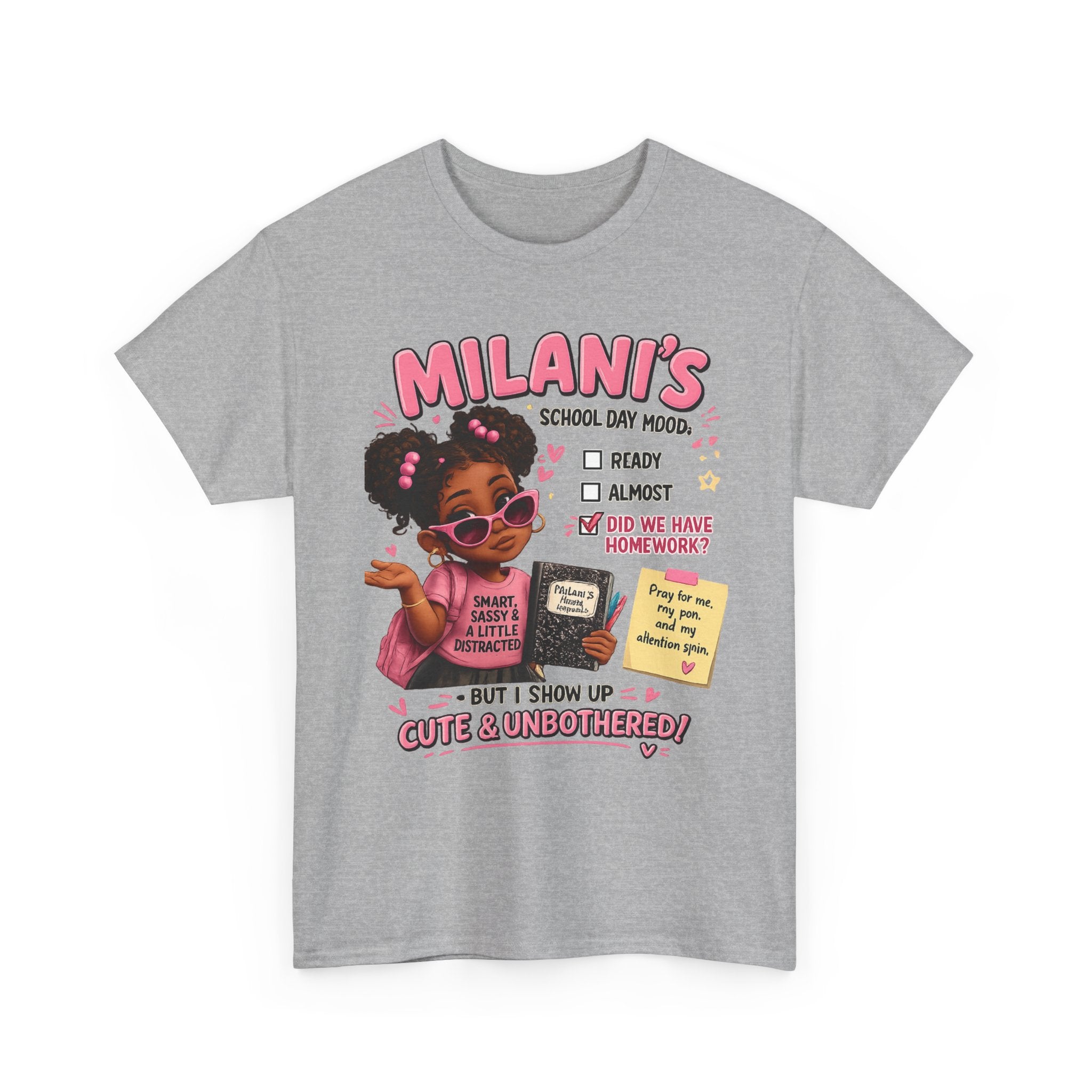 Kids T-Shirt — "Milani's School Days" Cute, Smart & Sassy Back-to-School Tee