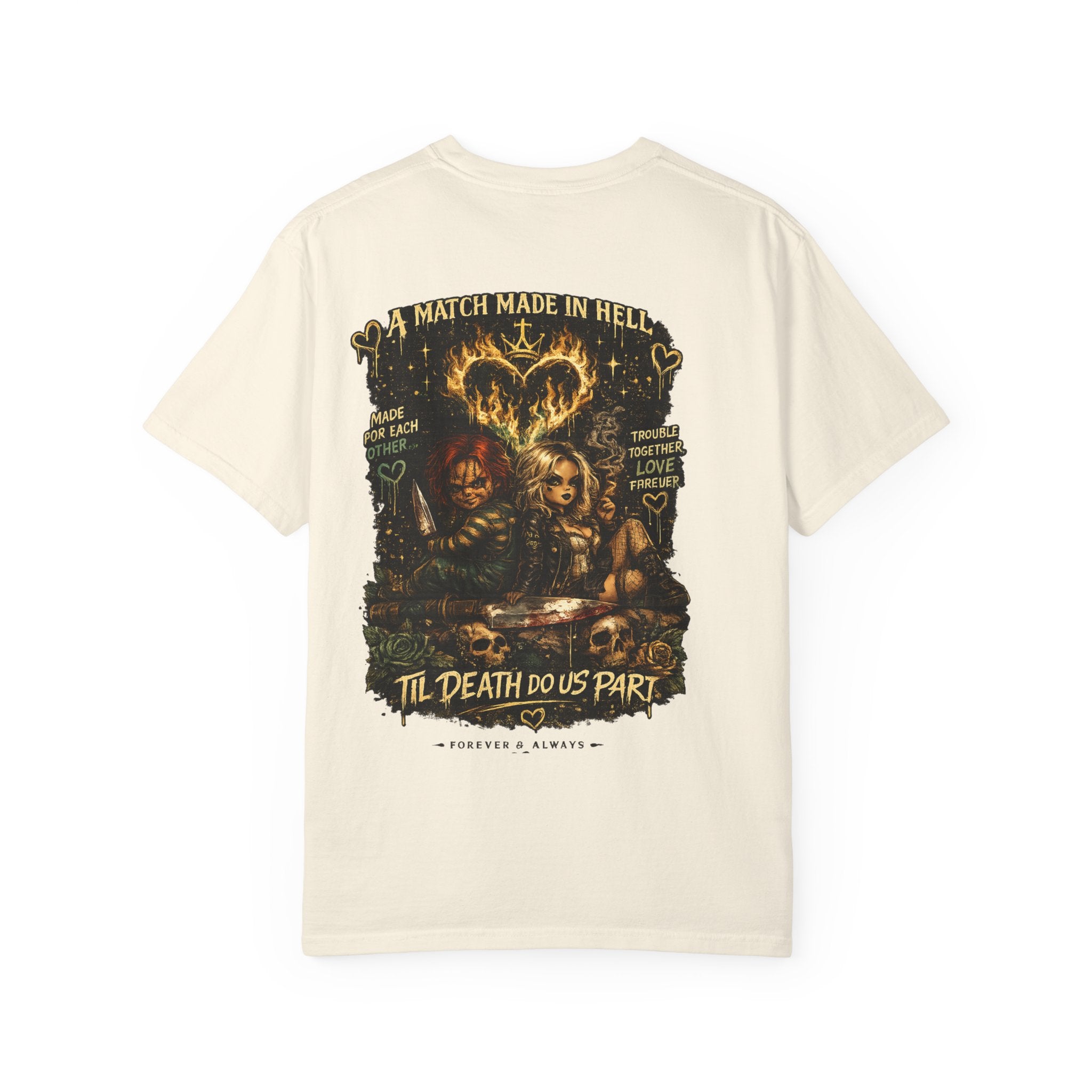 T-Shirt — "Ann & Ease: Dysfunctional But Devoted" Horror Couple Graphic Tee