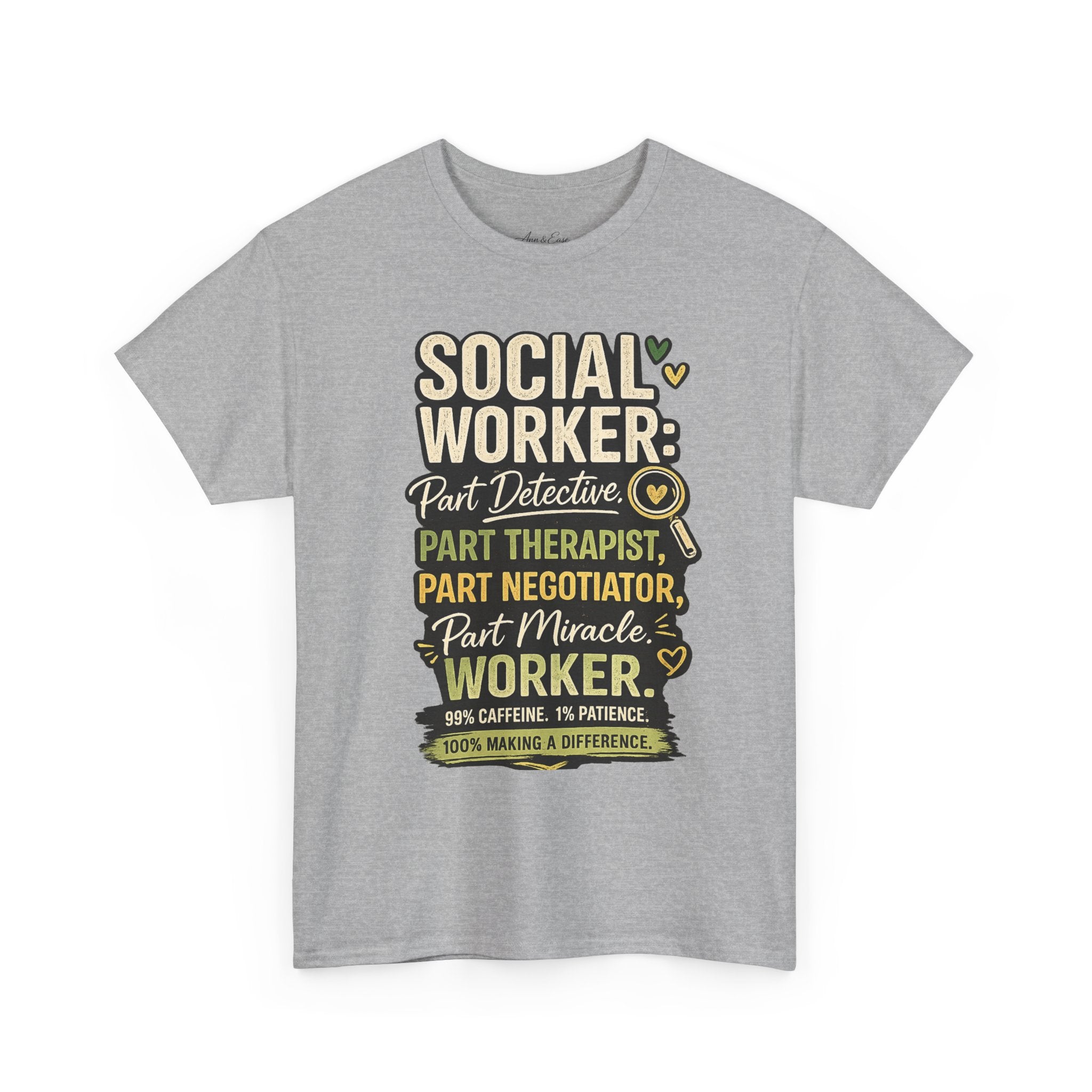 Social Worker T-Shirt – 'Social Worker: Part Detective, Part Therapist' Graphic Tee (Survival Kit Back)