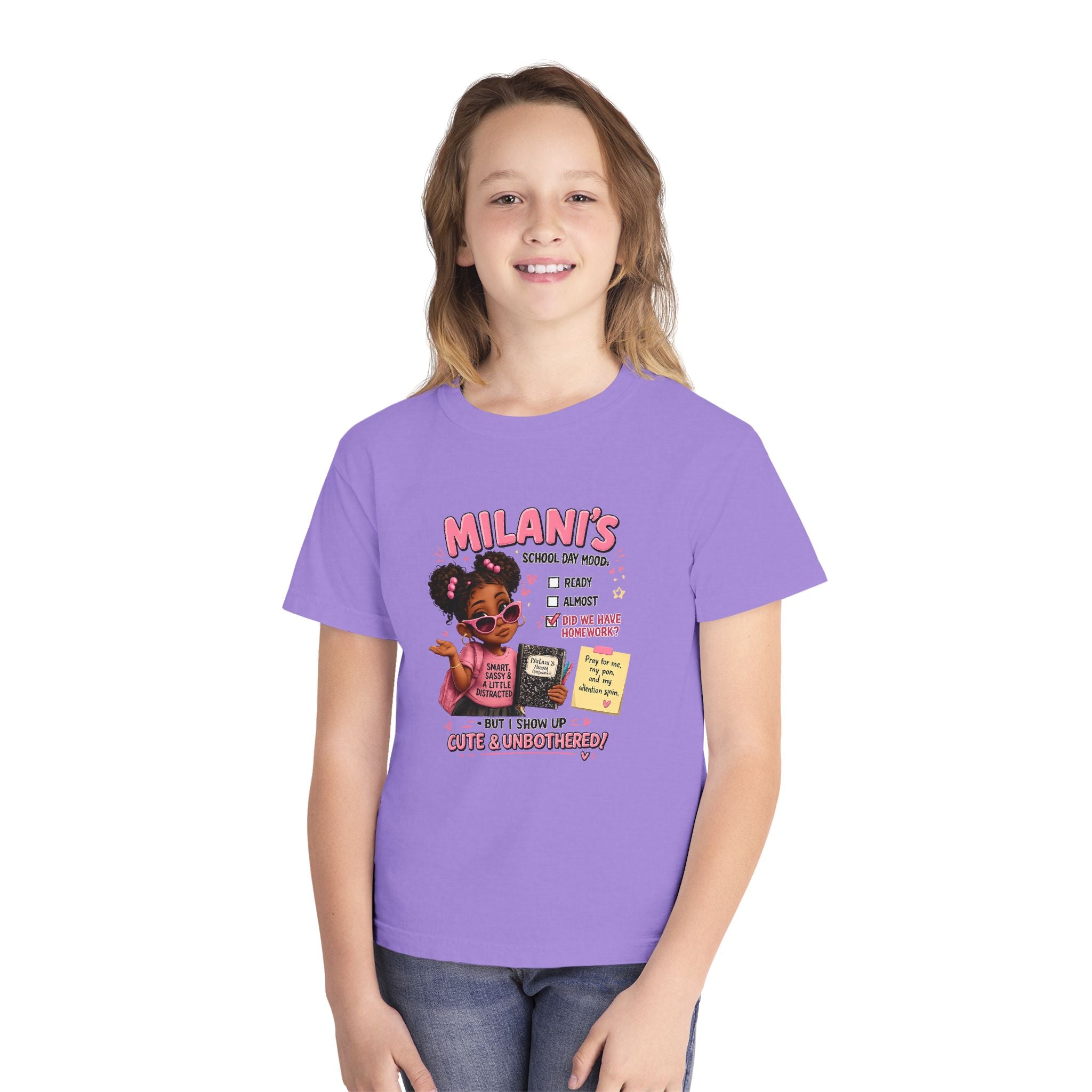 Youth Tee — "Milani's School Days: Cute, Sassy & Smart"