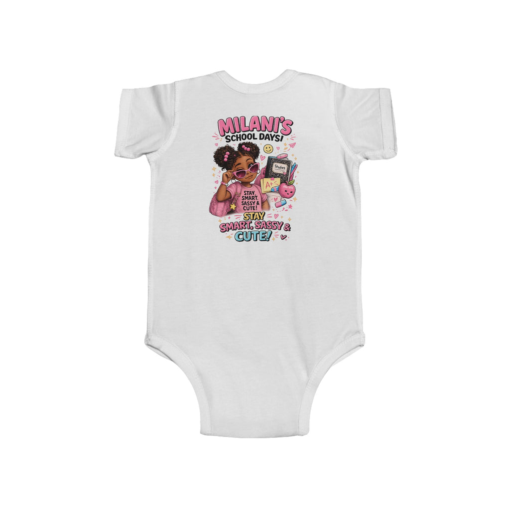 Personalized "Milani's School Days" Infant Bodysuit – Cute Back-to-School Baby Onesie