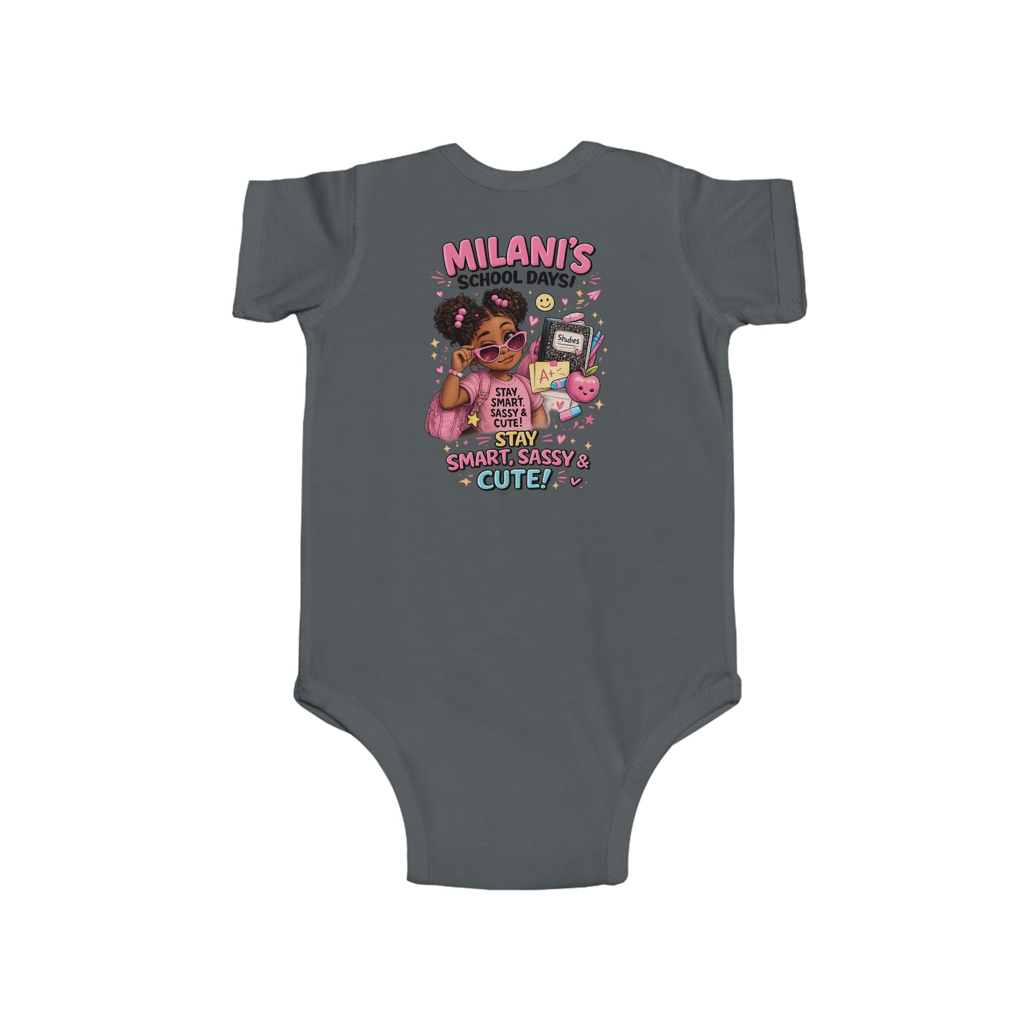 Personalized "Milani's School Days" Infant Bodysuit – Cute Back-to-School Baby Onesie