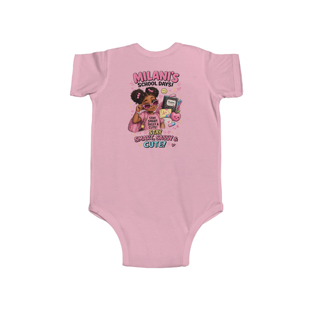 Personalized "Milani's School Days" Infant Bodysuit – Cute Back-to-School Baby Onesie
