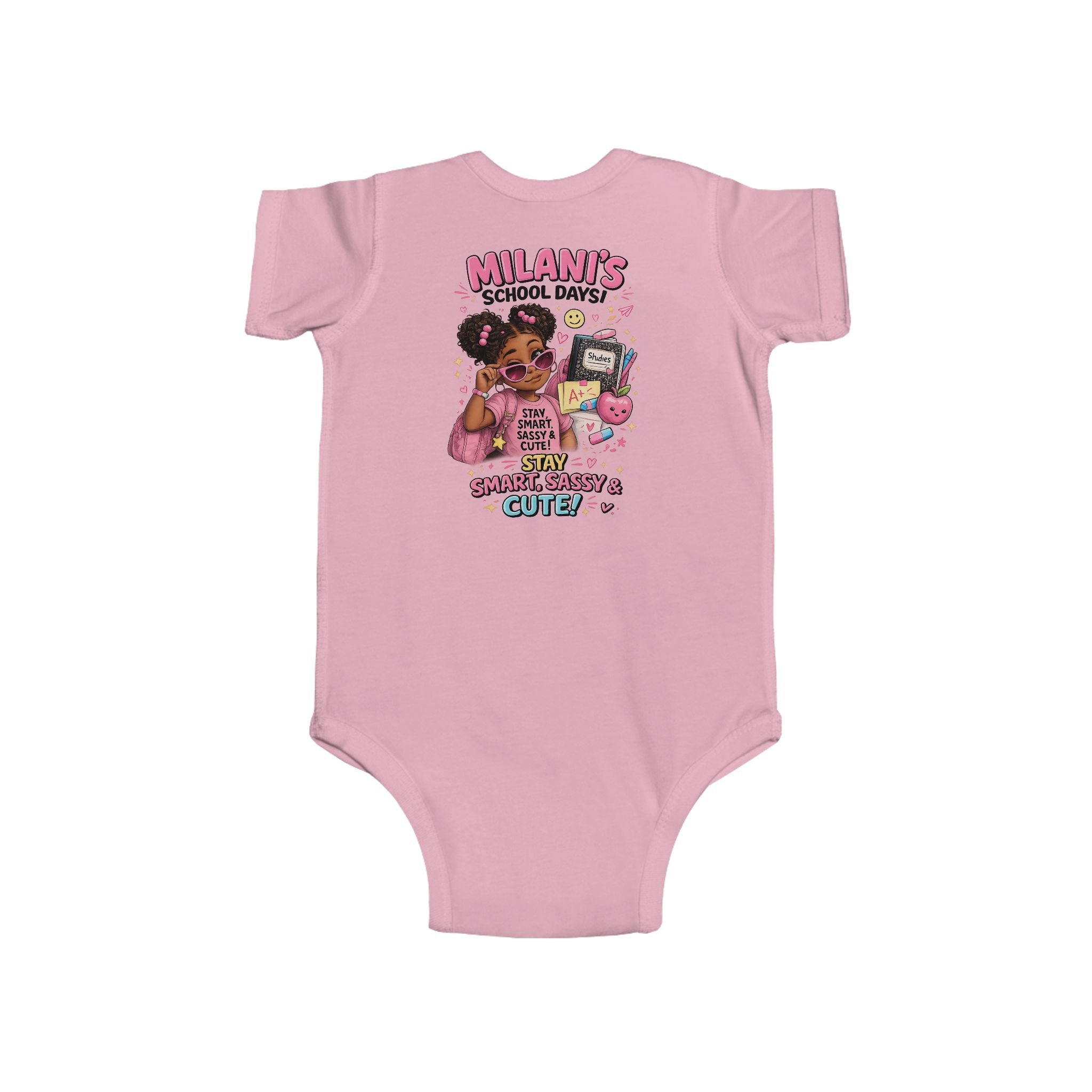 Personalized "Milani's School Days" Infant Bodysuit – Cute Back-to-School Baby Onesie