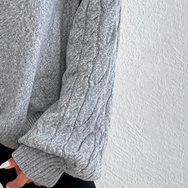 Women's Cold Shoulder Sweater - High Neck Cut Out Pullover Long Sleeve