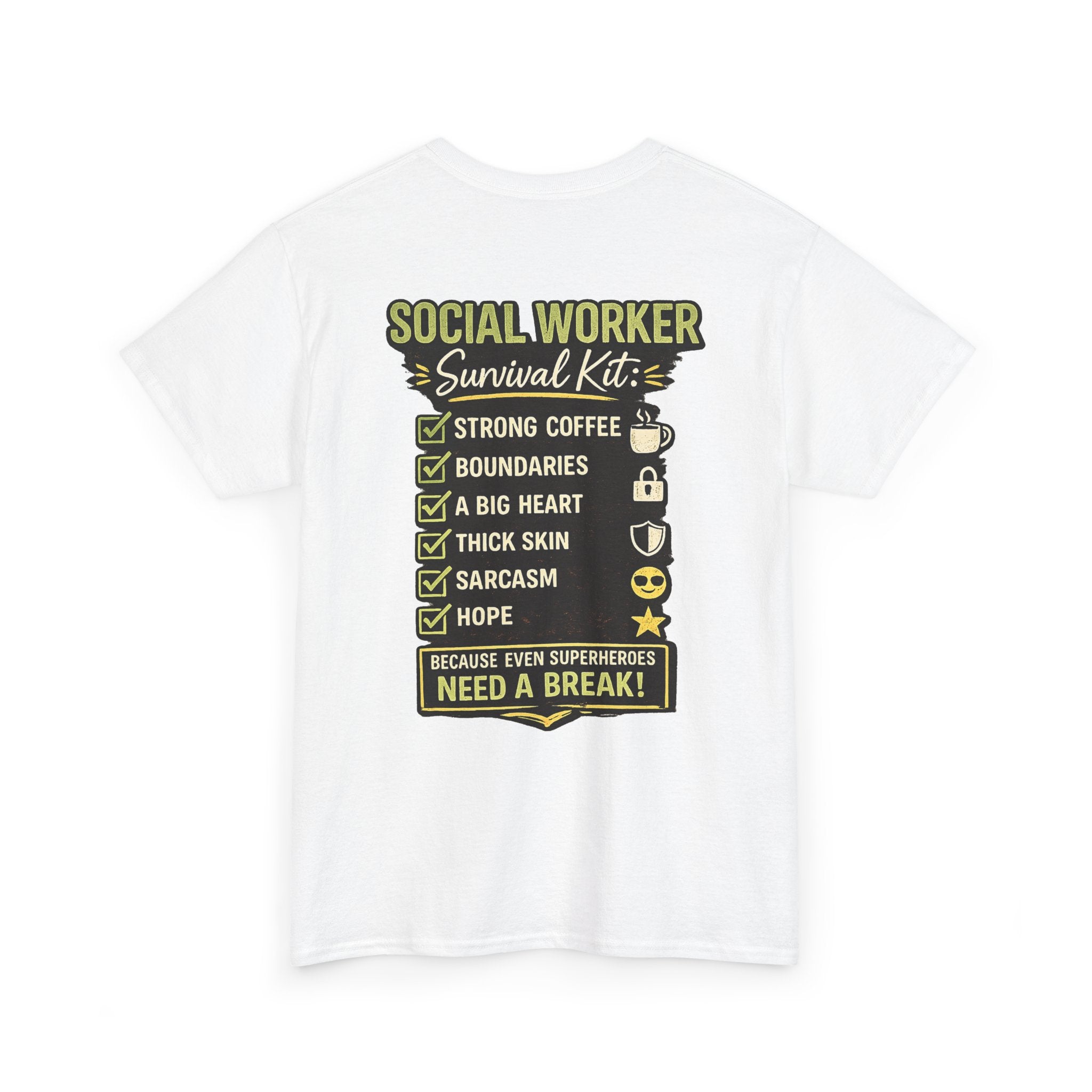 Social Worker T-Shirt – 'Social Worker: Part Detective, Part Therapist' Graphic Tee (Survival Kit Back)