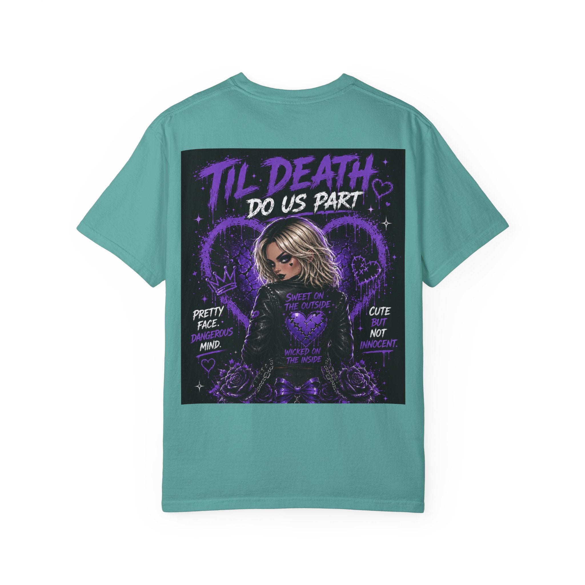 Pretty Dangerous "Cute But Cursed" T-Shirt — Gothic Purple Graphic Tee
