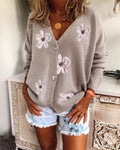 Women’s V Neck Crochet Cardigan