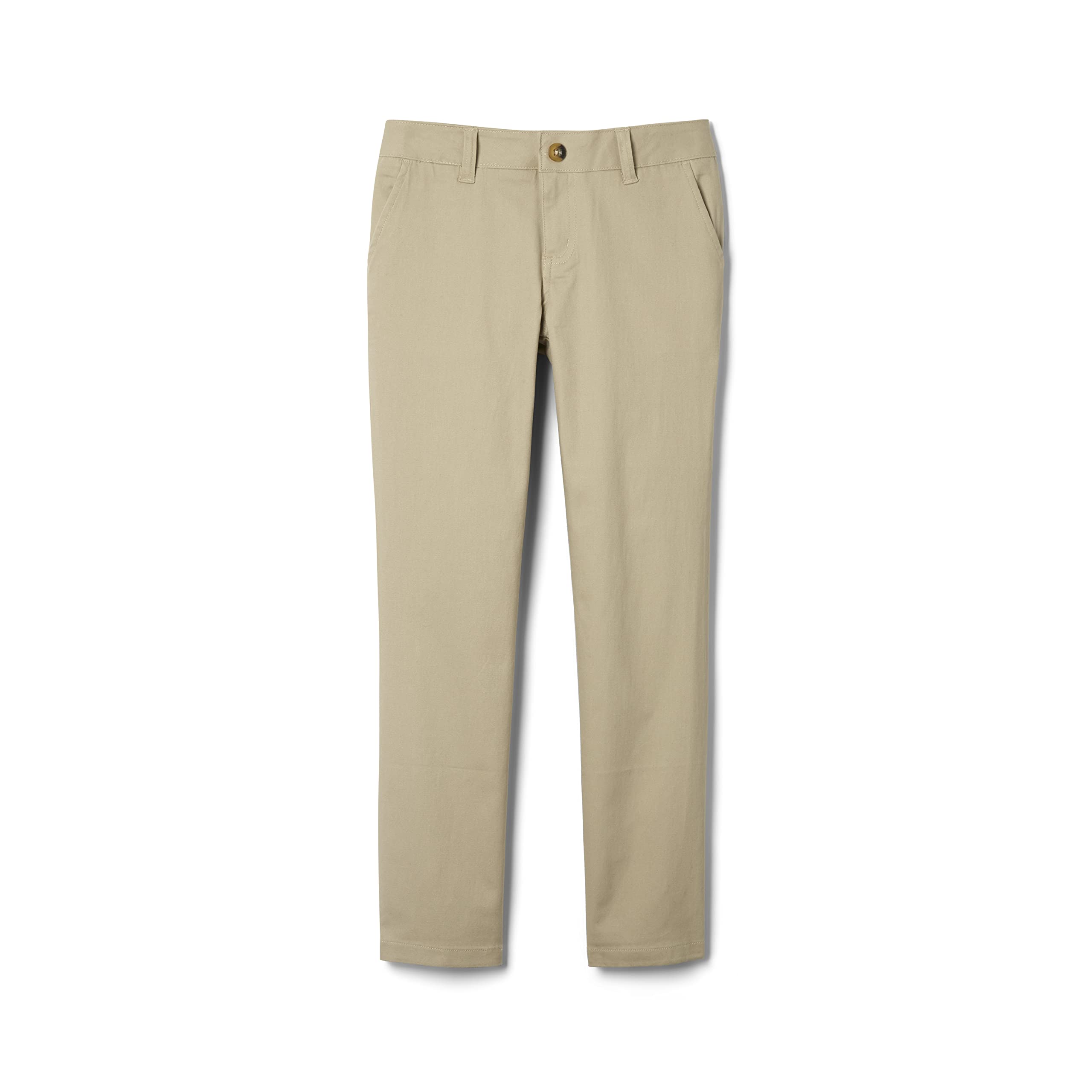 French Toast Girls' Straight Fit Stretch Twill Pant | Adjustable waist, Reinforced knees, Offerend in Standard & Plus sizes, Straight leg school uniform pant