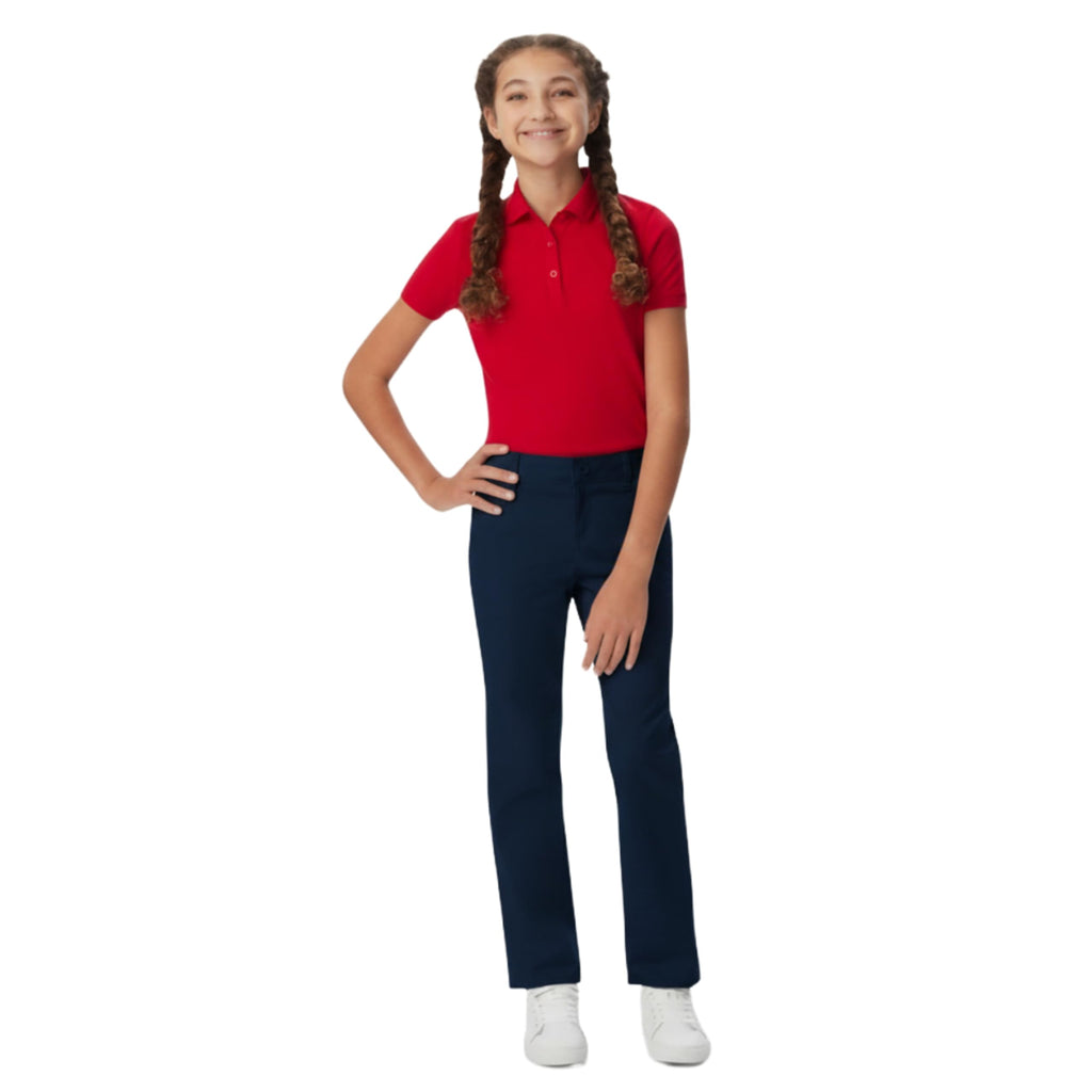 French Toast Girls' Straight Fit Stretch Twill Pant | Adjustable waist, Reinforced knees, Offerend in Standard & Plus sizes, Straight leg school uniform pant