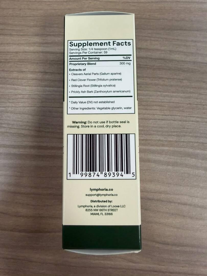 Lymphatic Drainage Drops for Bloat Relief & De-Puff – Cleavers, Red Clover, Stillingia Root & Prickly Ash Bark – Lymph Node Detox Cleanse, Fluid Retention – Alcohol-Free, Vegan, 2 Fl Oz