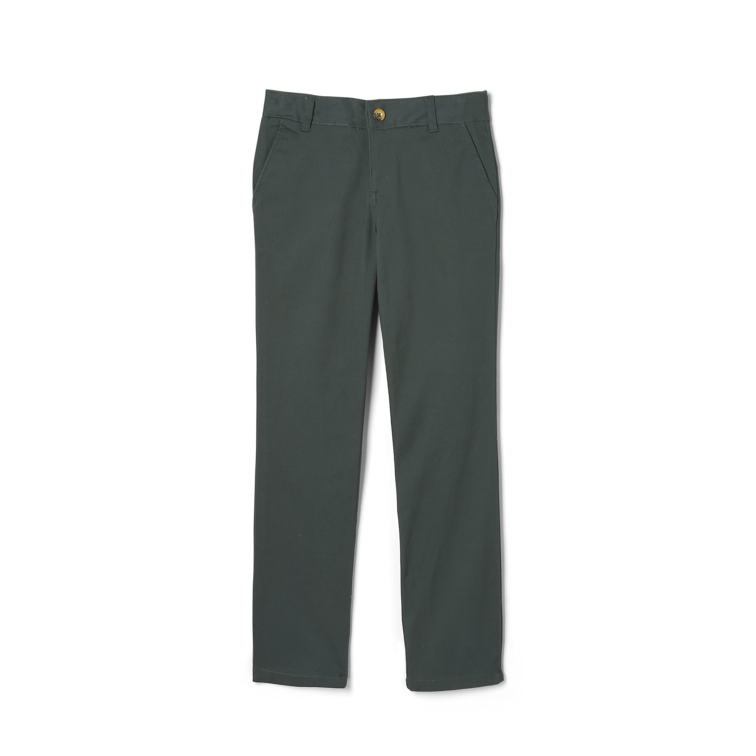 French Toast Girls' Straight Fit Stretch Twill Pant | Adjustable waist, Reinforced knees, Offerend in Standard & Plus sizes, Straight leg school uniform pant