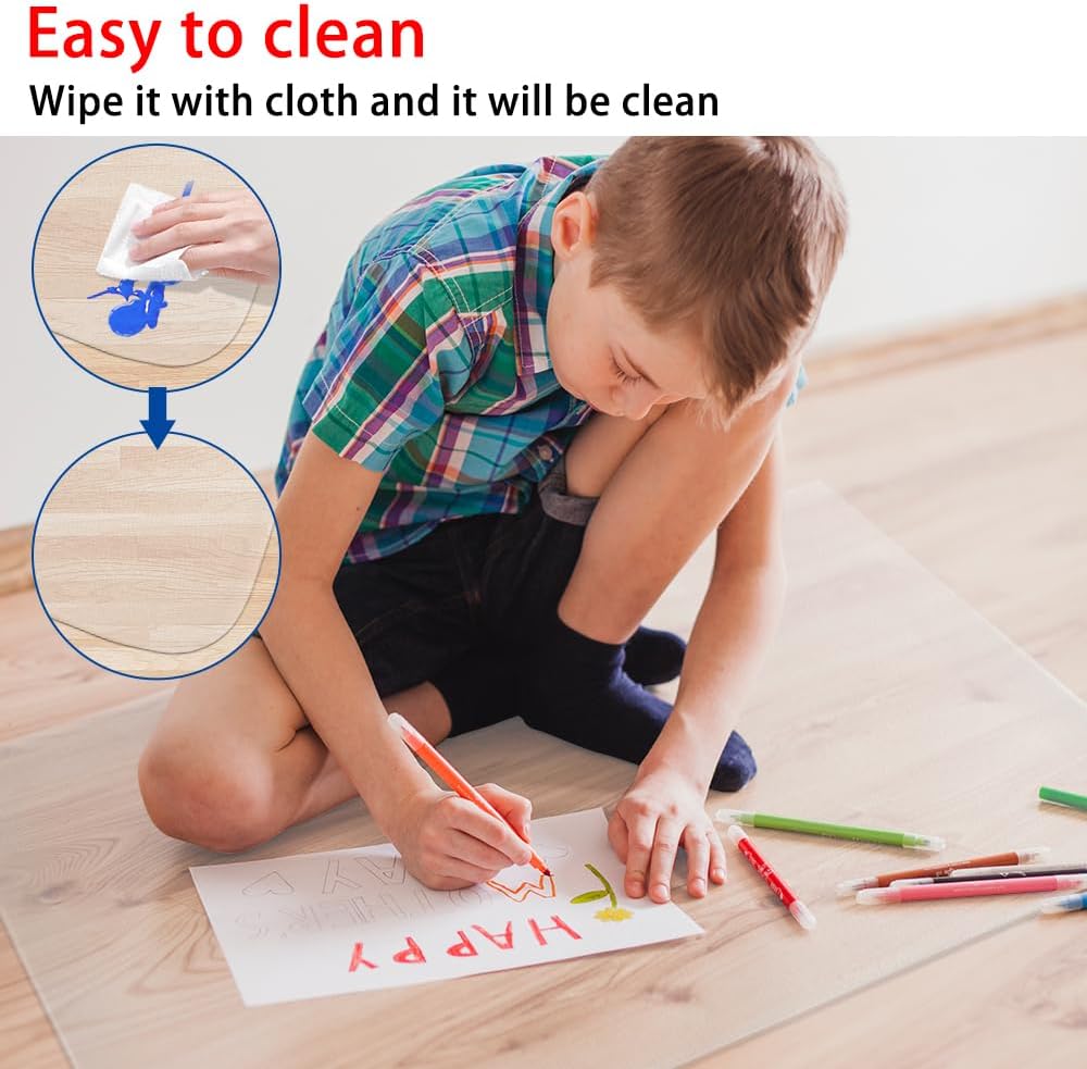Kasepie 1.5mm Thickness PVC Frosted Office Chair Mat Desk Chair Mats For Hardwood Floors Can't be Used on Carpet Floor - 45 X 53 inch Wood Tile Protection Mat (114x135cm)
