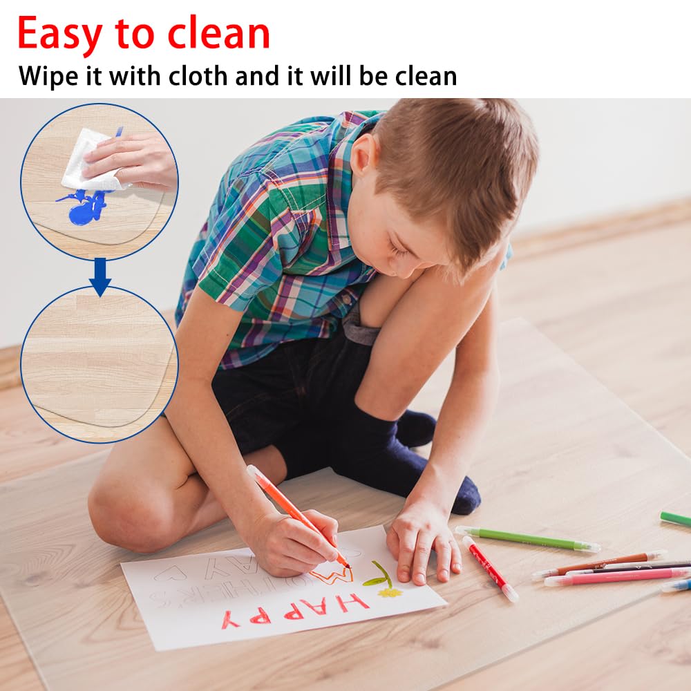 Kasepie 1.5mm Thickness PVC Frosted Office Chair Mat Desk Chair Mats For Hardwood Floors Can't be Used on Carpet Floor - 45 X 53 inch Wood Tile Protection Mat (114x135cm)