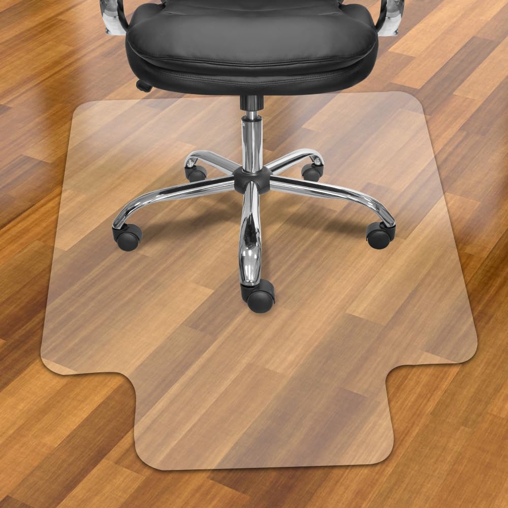 Alfombrilla para silla de oficina Kasepie de PVC esmerilado de 1,5 mm de grosor, para suelos duros, no apta para suelos de moqueta - Alfombrilla protectora para baldosas de madera de 45 x 53 pulgadas (114x135 cm)