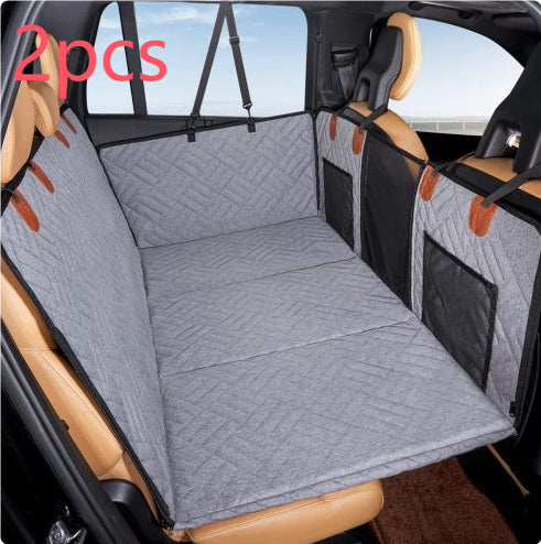 Cojín Impermeable para Asiento de Coche para Mascotas — Negro y Gris, Individual y Juegos de Paquetes