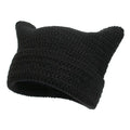 Women’s Hand Knitted Striped Cat Hat – Cute Warm Winter Beanie