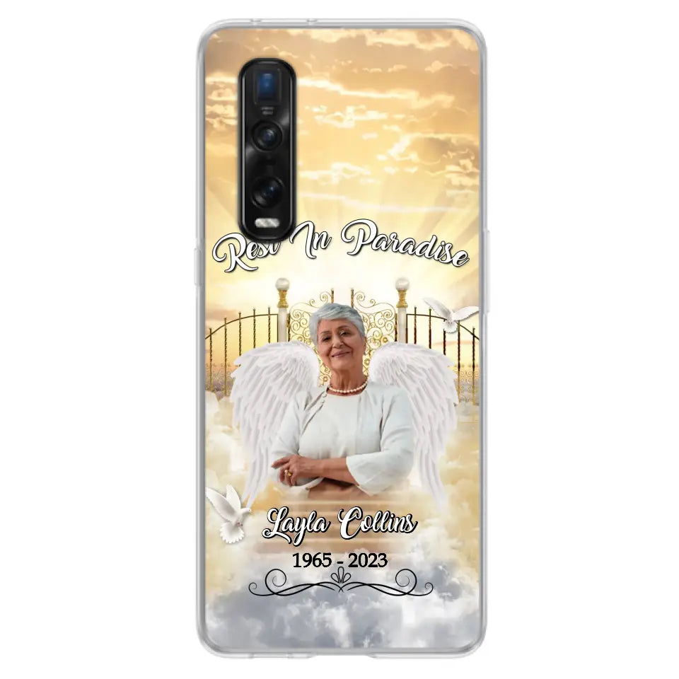 Funda de teléfono conmemorativa personalizada "Rest In Paradise" - Sube tu foto - Idea de regalo conmemorativo para la familia - Funda para Xiaomi/Oppo/Huawei