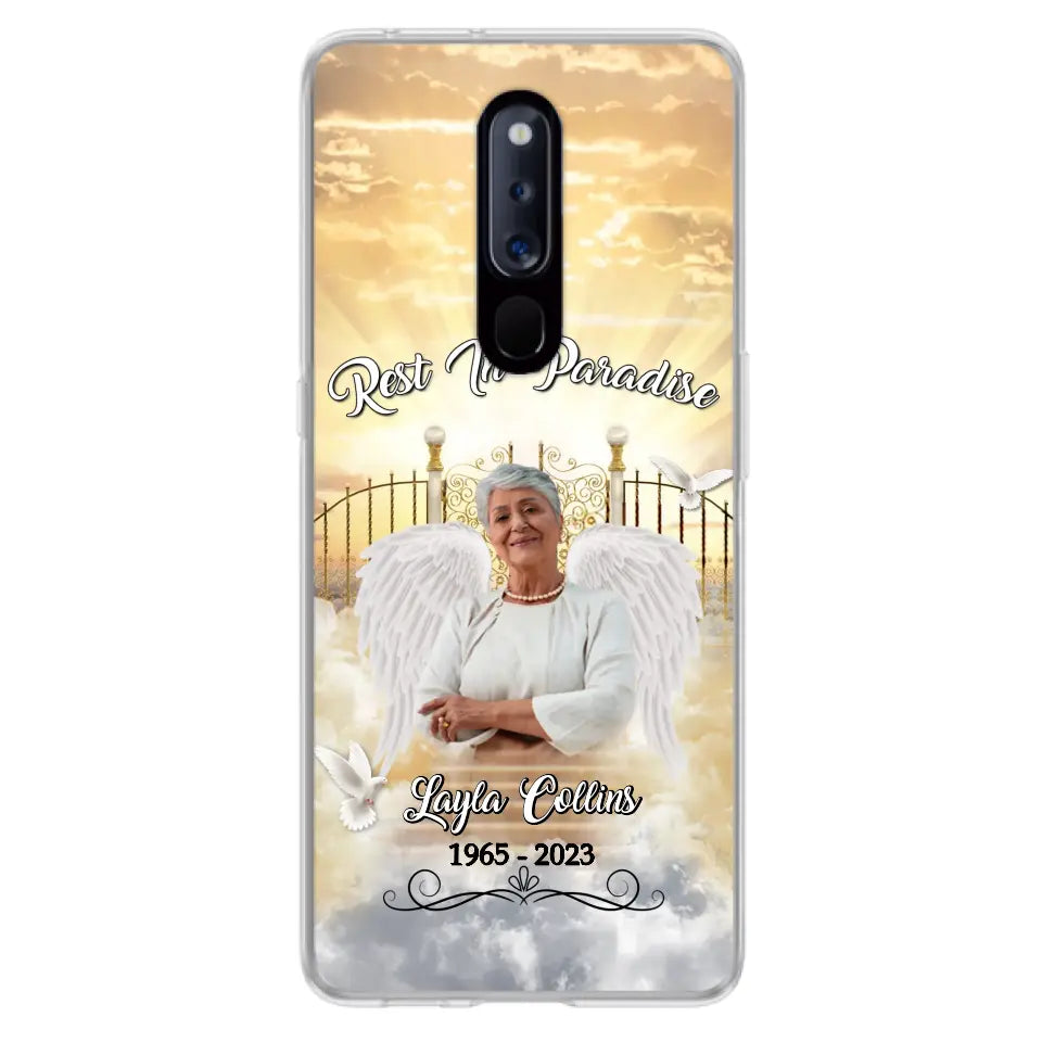 Funda de teléfono conmemorativa personalizada "Rest In Paradise" - Sube tu foto - Idea de regalo conmemorativo para la familia - Funda para Xiaomi/Oppo/Huawei