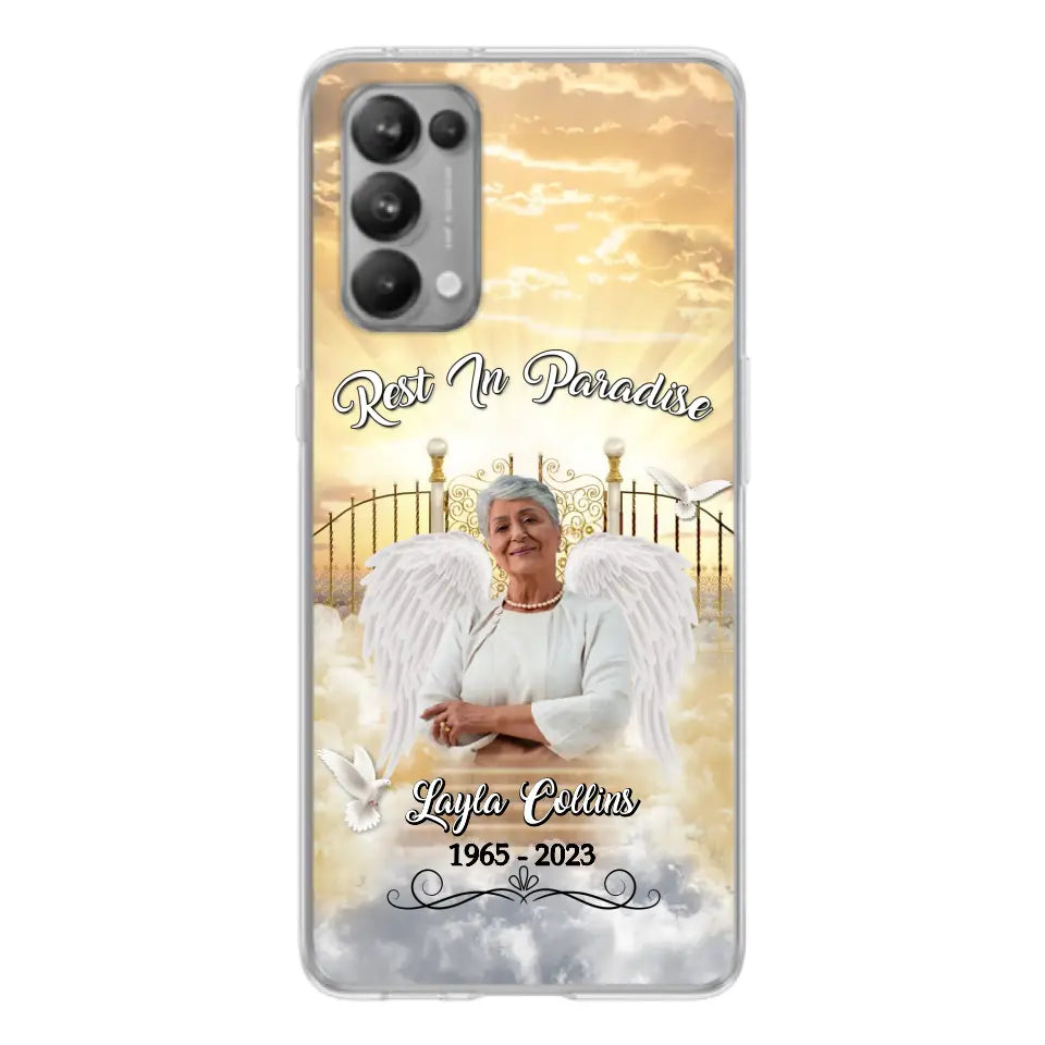 Funda de teléfono conmemorativa personalizada "Rest In Paradise" - Sube tu foto - Idea de regalo conmemorativo para la familia - Funda para Xiaomi/Oppo/Huawei