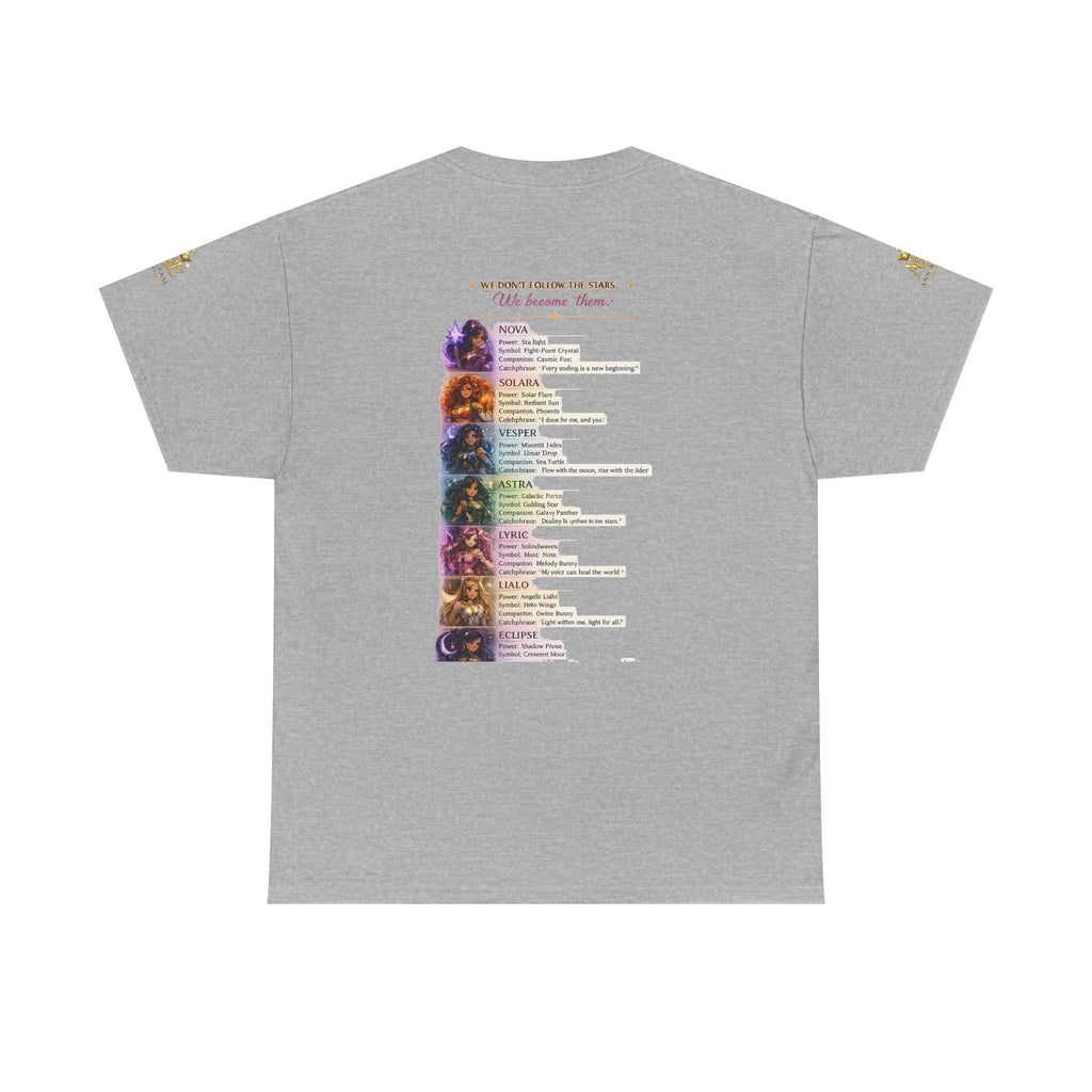 Lumina Guardians Graphic Tee — Colorful Fantasy Character Poster T‑Shirt