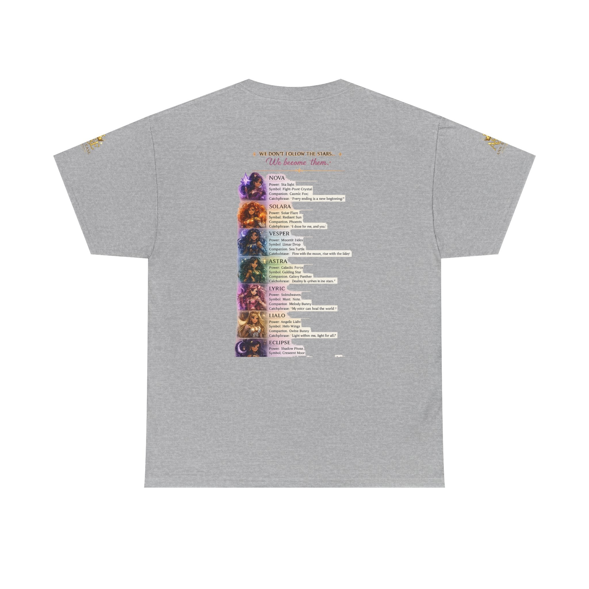 Lumina Guardians Graphic Tee — Colorful Fantasy Character Poster T‑Shirt